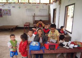 Classroom at school in Ban Khok, close to Luang Prabang