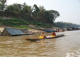 Pirogues in the Mekong River, Luang Prabang